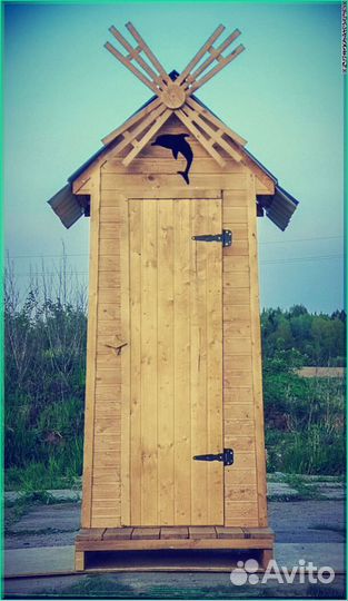 Дачный туалет деревянный с установкой FWI
