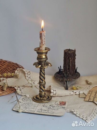 Подсвечник бронза 13 см винтаж