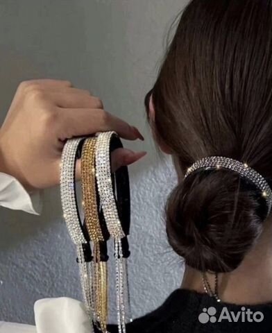 Заколка для волос краб со стразами