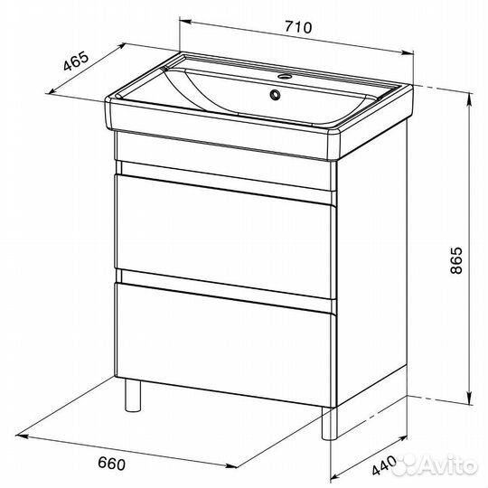 Тумба с раковиной Orange Topline-Lyon tlnf70+RA на