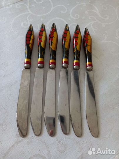 Столовые ножи СССР. Хохломская роспись