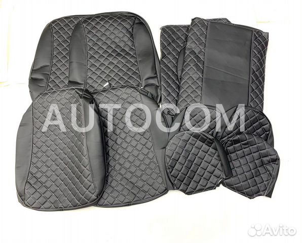 Чехлы сидений 2108-2115 кожа «серая нить»