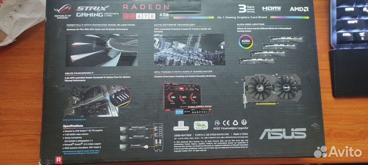 Видеокарта asus AMD Radeon RX 470 strix