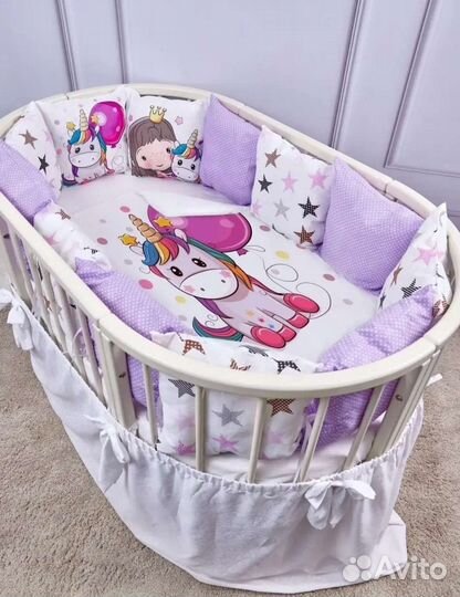 Комплект бортики в детскую кроватку с одеялом