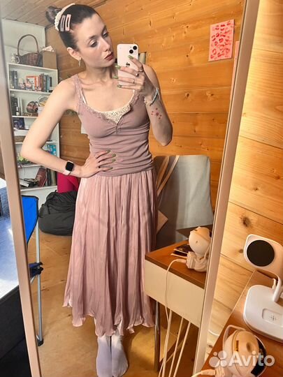Розовая юбка макси
