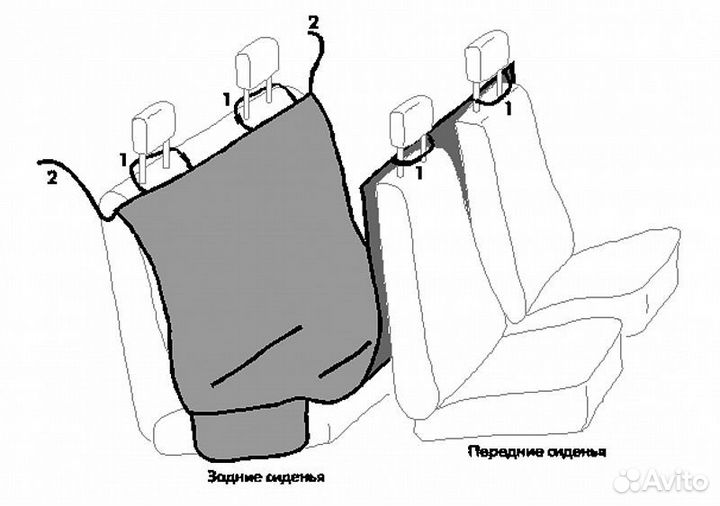 Автогамак Vektor - накидка для перевозки собак (H