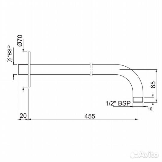 Кронштейн верхнего душа Jaquar (SHA-CHR-479L450)