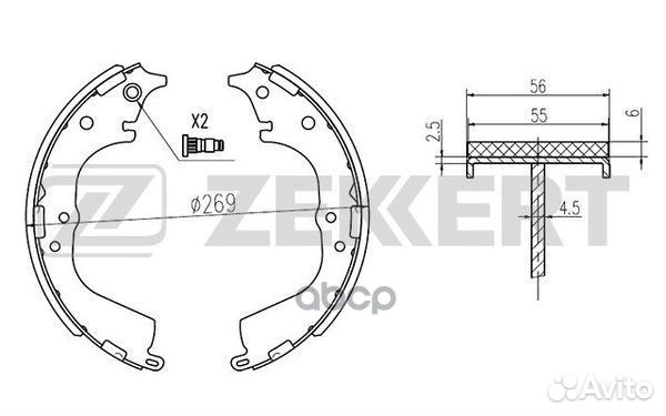 Колодки торм. бараб. задн. Toyota Hiace (H100 H