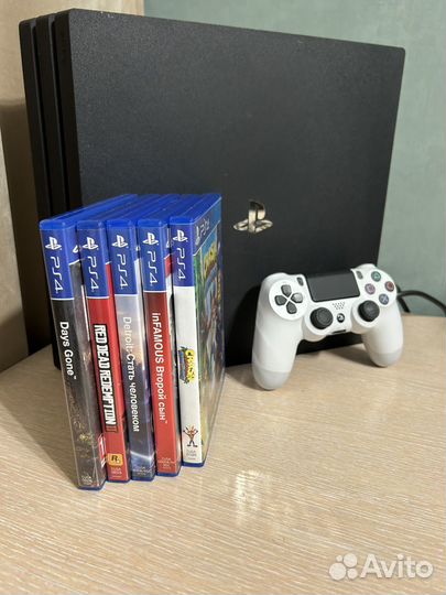 Ps4 pro 1 tb + игры