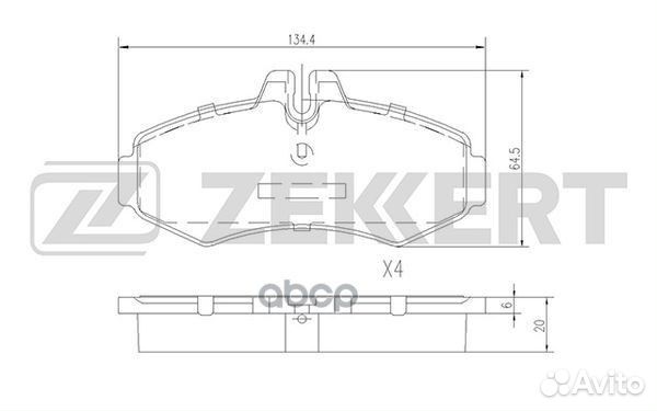 Колодки тормозные BS1015 Zekkert