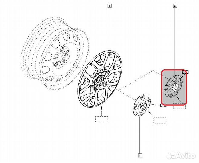 Колпак колеса Renault Duster H4M 2018