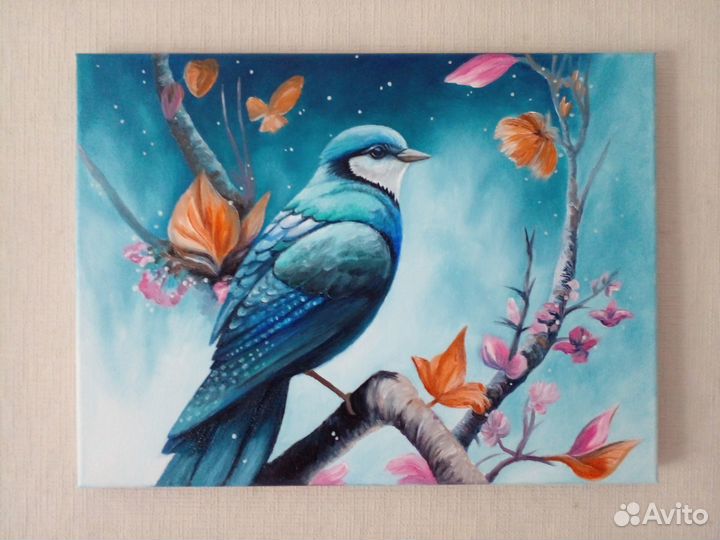 Картина синяя птица