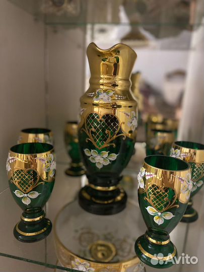 Набор для напитков. Чешское стекло