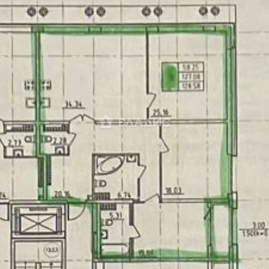 3-к. квартира, 128,6 м², 13/19 эт.