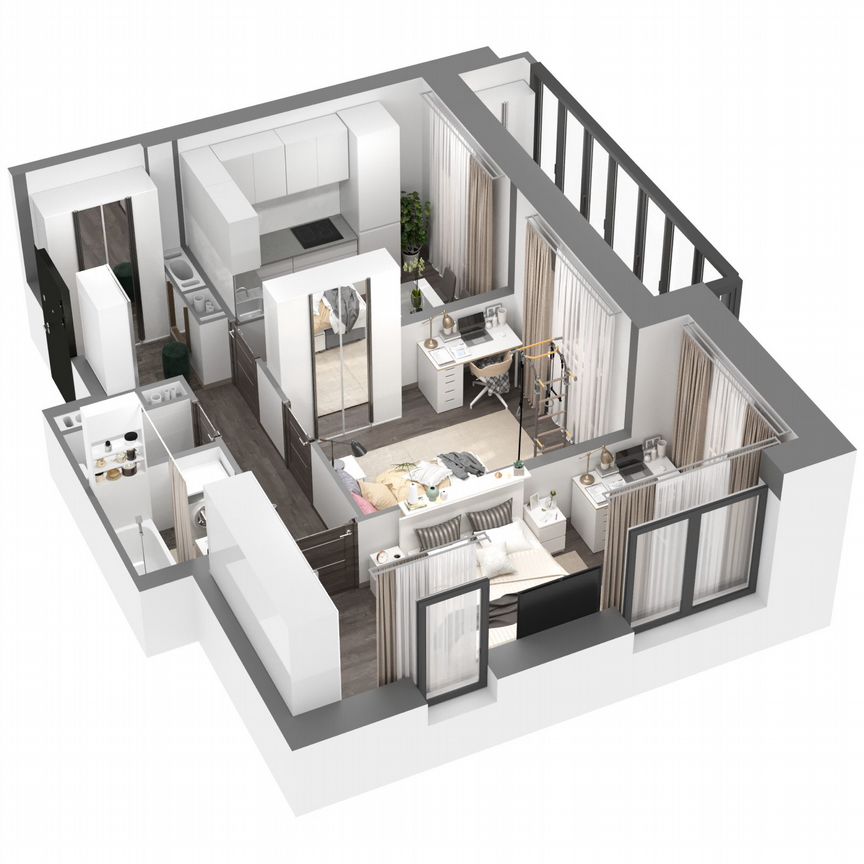 2-к. квартира, 55,4 м², 8/23 эт.