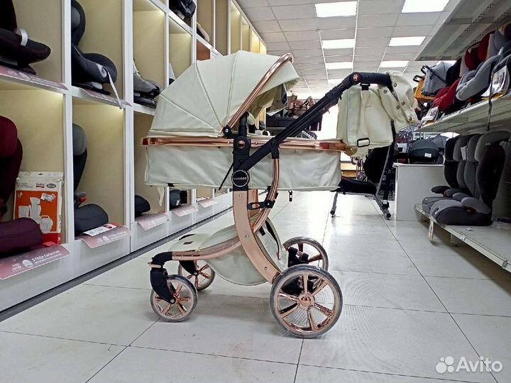 Коляска трансформер Luxmom 608 3 в 1 Бежевый