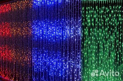 Гирлянды светодиодные Водопад в ассортименте