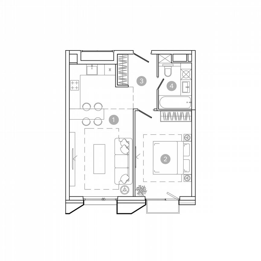 2-к. квартира, 48,2 м², 8/21 эт.