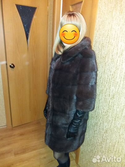 Шуба норковая с капюшоном р-р 44 - 48
