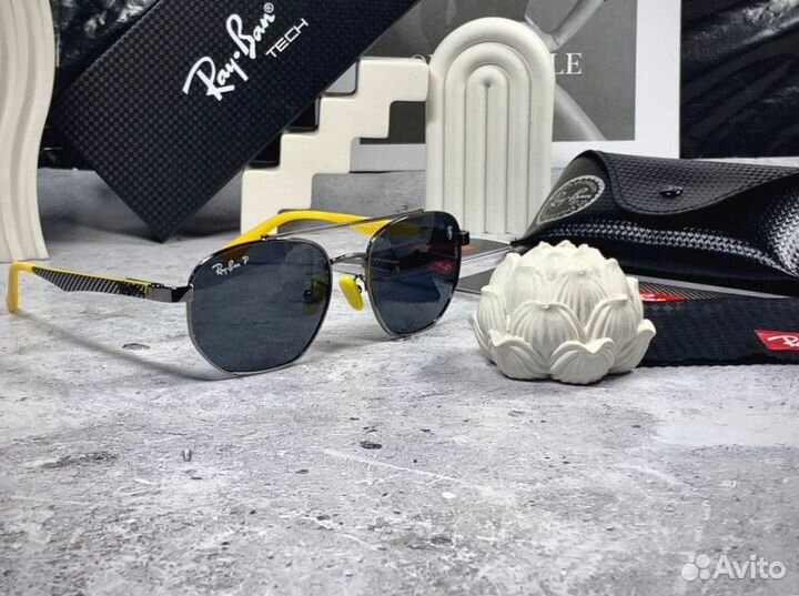 Очки Ray Ban Aviator желтые