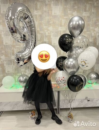 Гелиевые шары и цифра готовые