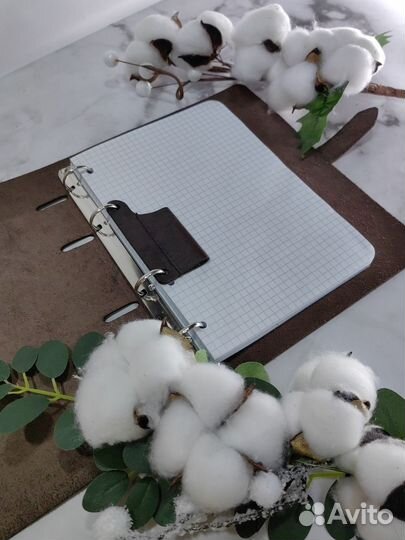 Кожаная тетрадь А5 на кольцах, общая