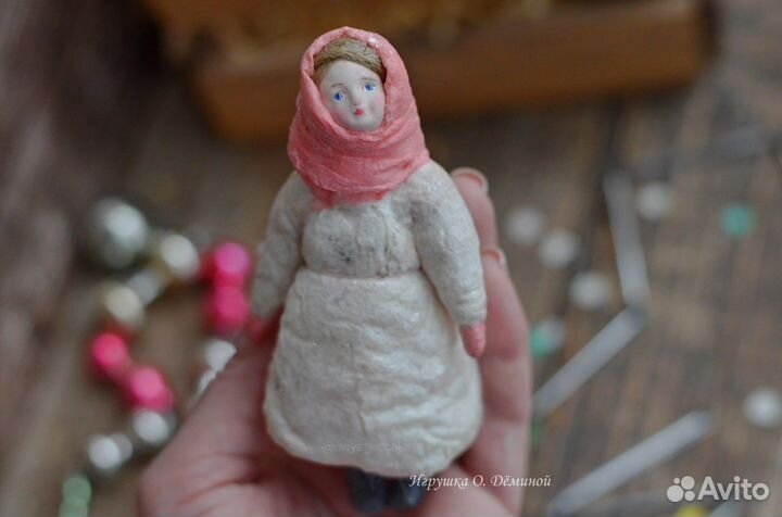 Ватная игрушка в стиле советских елочных игрушек