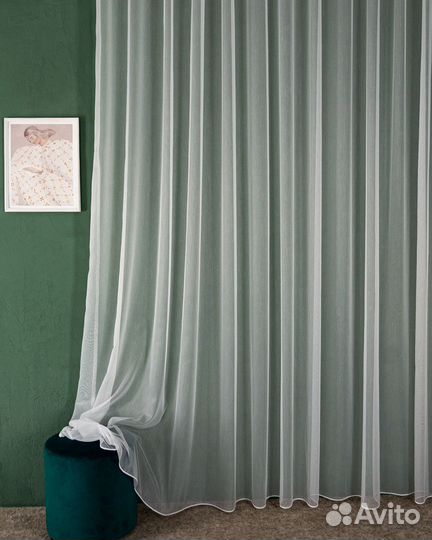 Тюль Бамбук белый