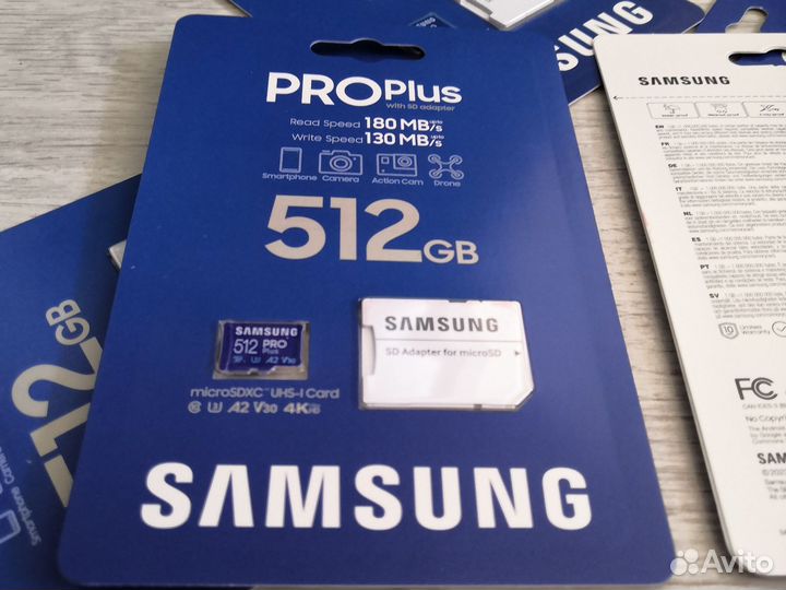 Samsung PRO Plus 512GB microSD карта памяти U3 4K