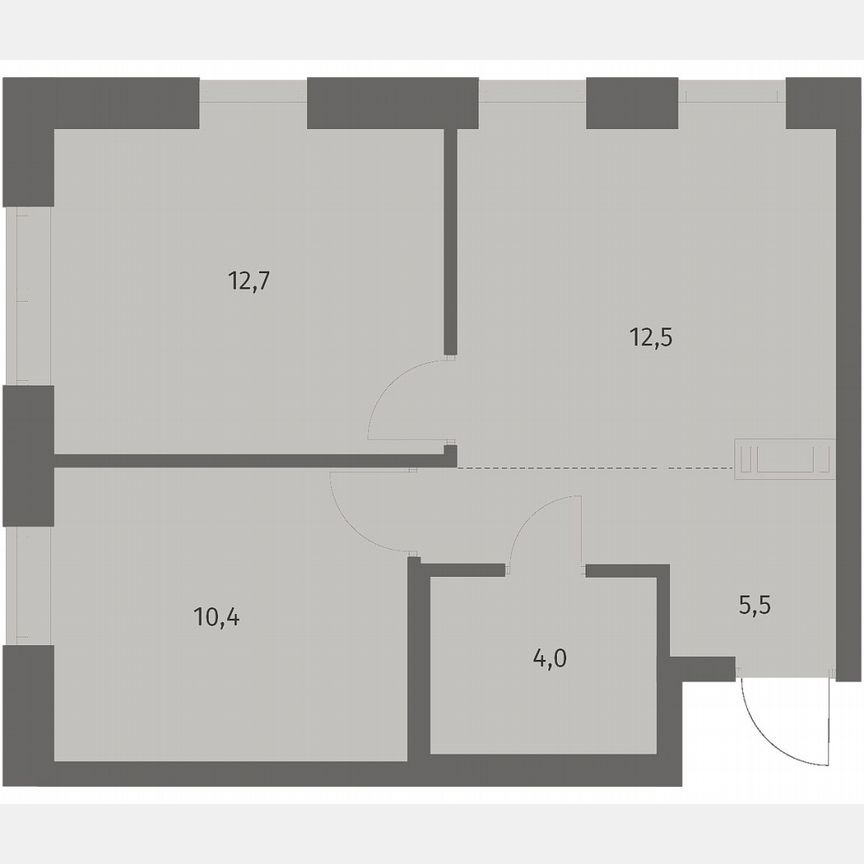 2-к. квартира, 45,2 м², 5/12 эт.