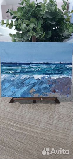 Картина маслом на холсте Зимнее Море