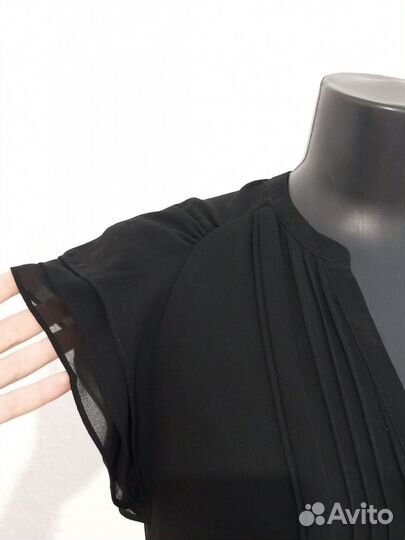 Новое чёрное шифоновое платье Zara