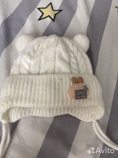 Детская шапочка для девочки от 0 до 3 мес