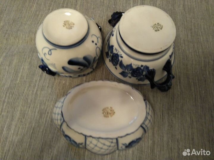 Сахарница, шкатулка гжель