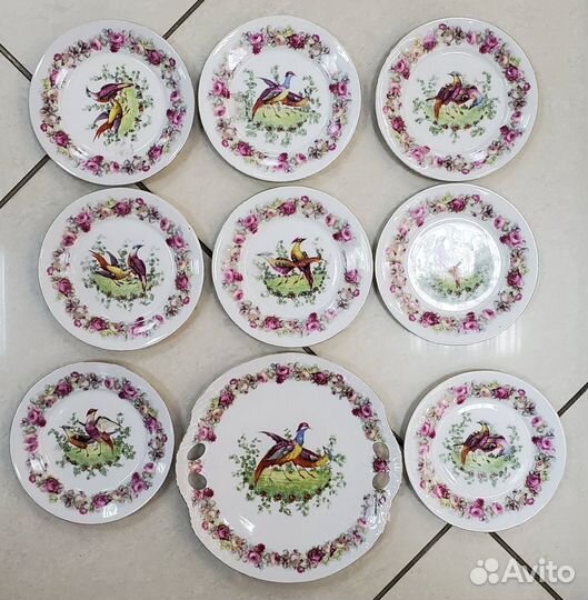 Тарелки сервиз Райские Птицы Австрия 1904 - 1918 г