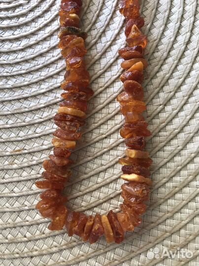 Бусы натуральный необработанный янтарь 41 см