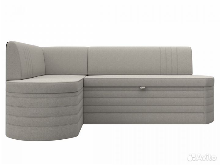 Диван кухонный угловой Токио левый угол, рогожка, амур бежевый