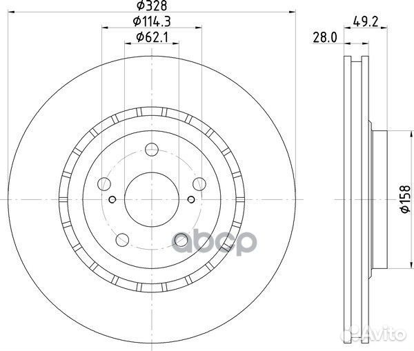 Диск тормозной перед toyota highlander / KL