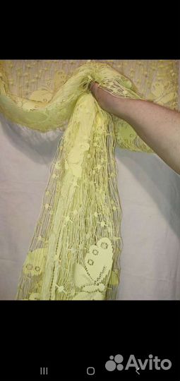 Шторы тюль с бабочками лимонного цвета