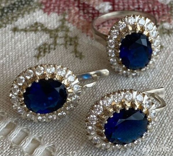 Серьги и кольцо, серебро