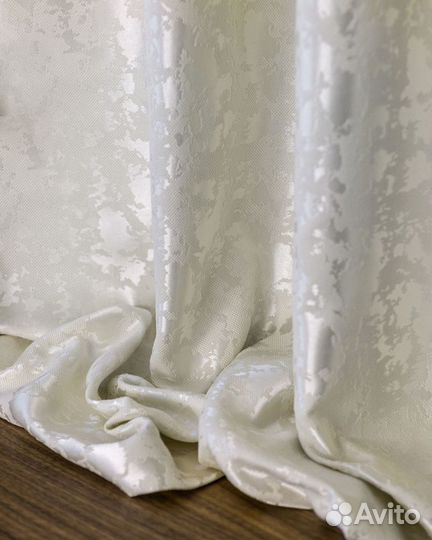 Портьеры рогожка Версаль Молочный шторы занавески