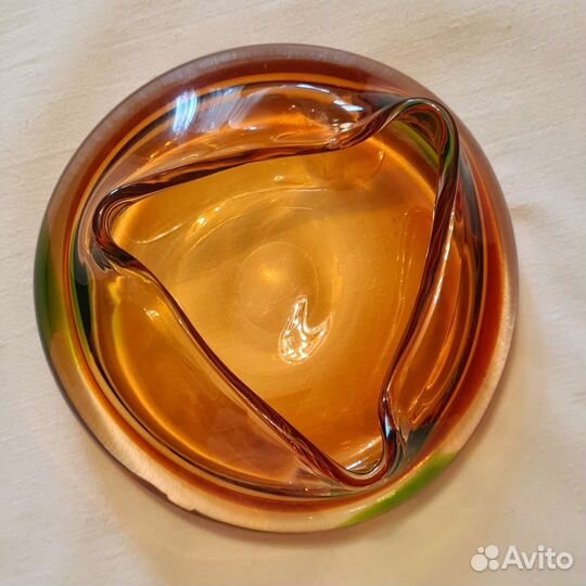 Пепельница, цветное стекло, Чехословакия, винтаж