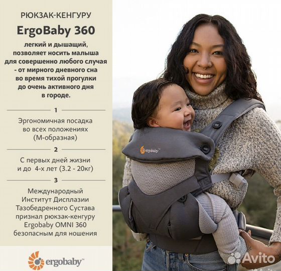 Рюкзак-кенгуру Ergobaby 360 Cool Air Mesh