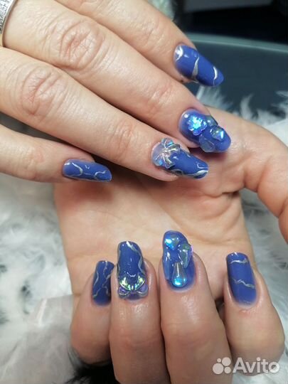 Маникюр, наращивание, гель лак, крейзи дизайн