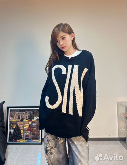 Свитер черный Saint Michael теплый