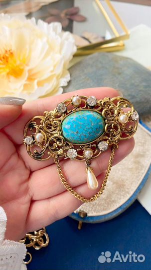 Брошь винтажная чехия