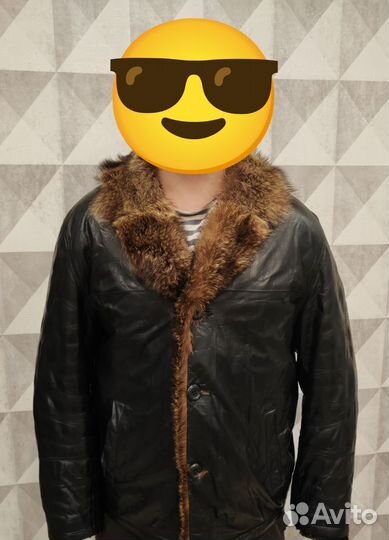 Мужская зимняя куртка Кожа