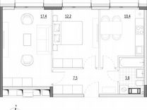 2-к. апартаменты, 51,3 м², 7/7 эт.