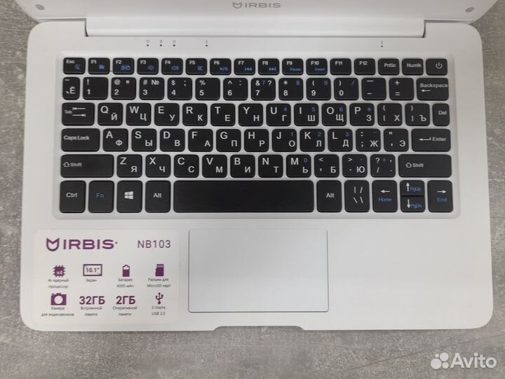 Ноутбук Irbis NB103 (не рабочий экран)