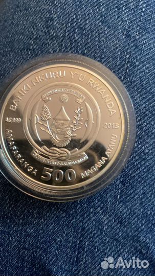 Руанда 500 франков год змеи монета серебряная